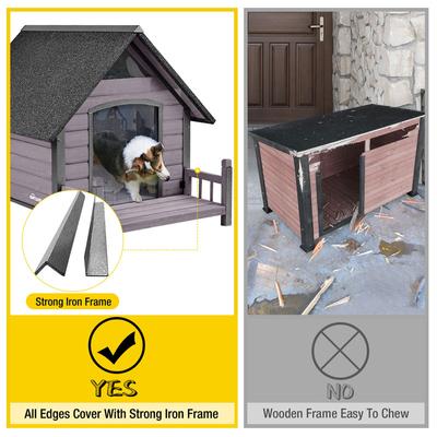 Show full view: Aivituvin Strong Iron Frame Outdoor Dog House with Porch, Small, Gray slide 5 of 11