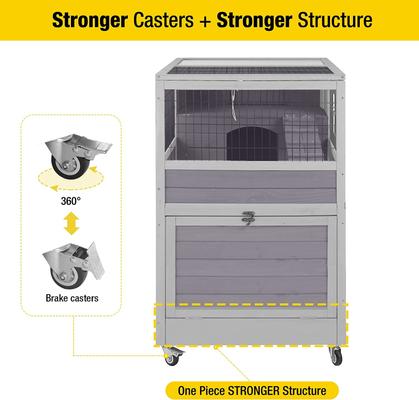 Show full view: Aivituvin 39-in Indoor & Outdoor Wheeled Rabbit Cage slide 5 of 8