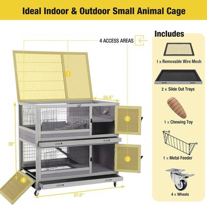 Show full view: Aivituvin 39-in Indoor & Outdoor Wheeled Rabbit Cage slide 6 of 8