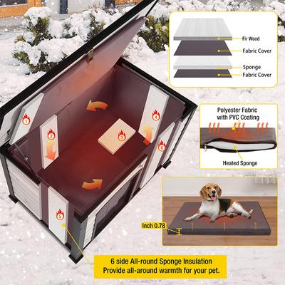 Show full view: Aivituvin Insulated Liner Inside Outdoor Dog House, Off White, Large slide 2 of 12