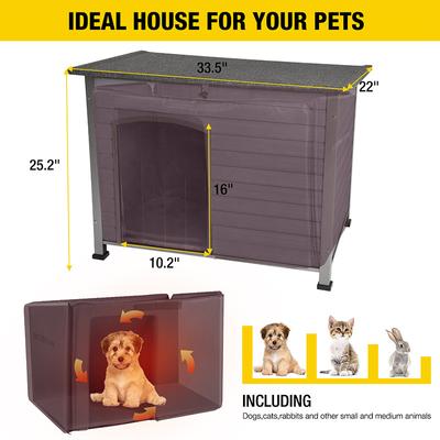 Show full view: Aivituvin Insulated Liner Inside Outdoor Dog House, Gray, Medium slide 6 of 9