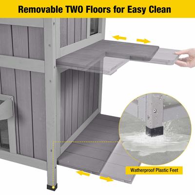 Show full view: Aivituvin for Feral Cats Two Tier Wooden Cat House slide 7 of 11