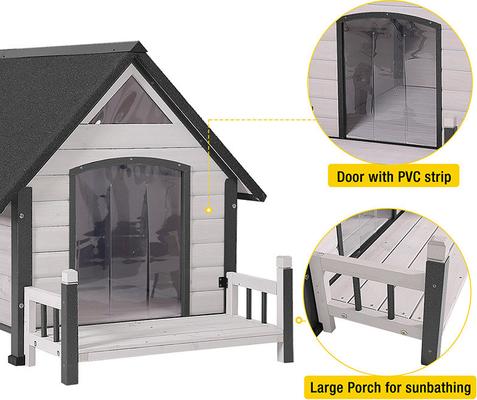 Show full view: Aivituvin Outdoor Iron Frame with Porch Dog House, Off White slide 6 of 7