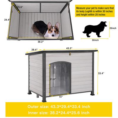 Show full view: Aivituvin Heavy Duty Wooden Iron Frame Dog House, Off White slide 6 of 9