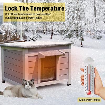 Show full view: Aivituvin Insulated Wooden with Soft Liner Cat House slide 4 of 9