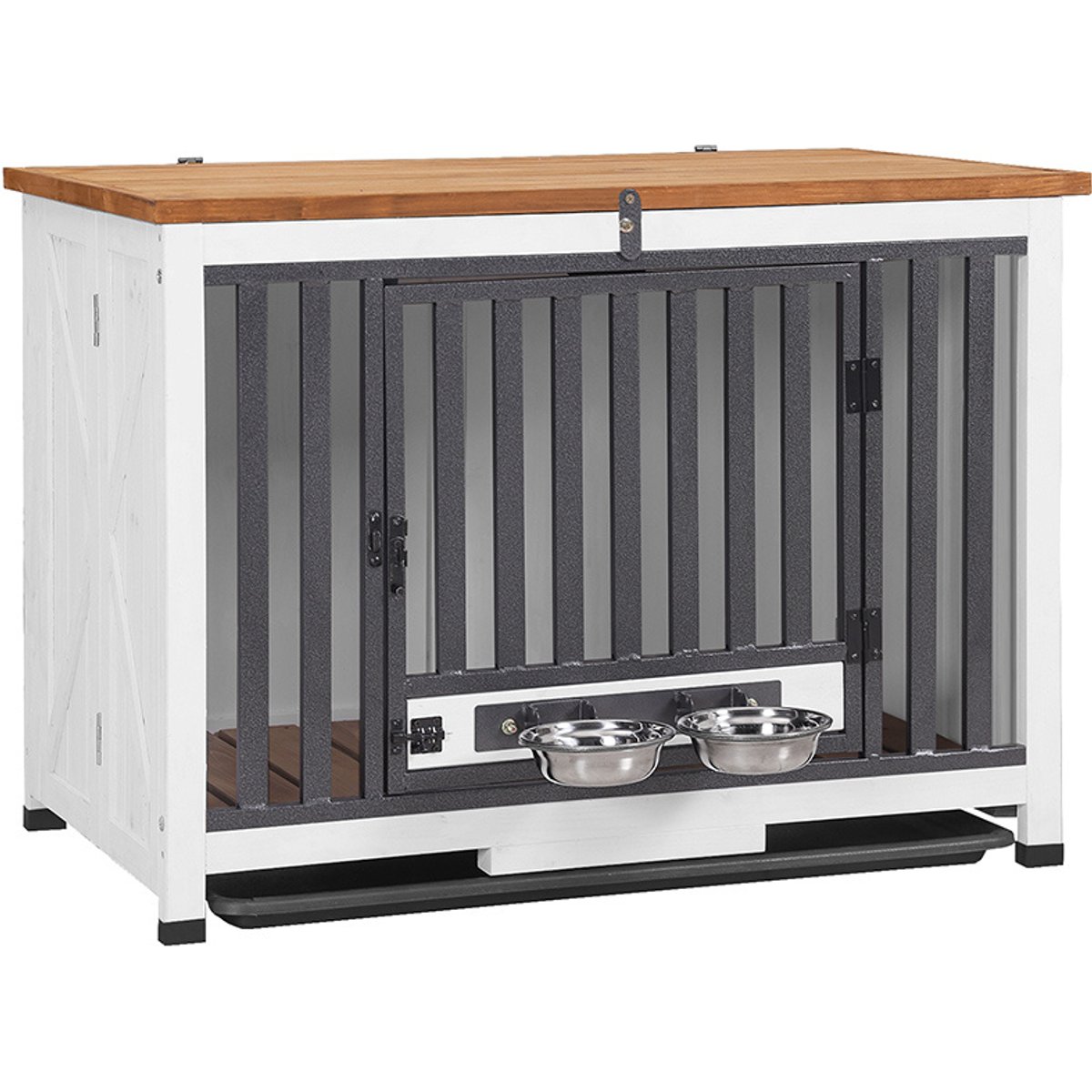 Aivituvin Folding Design Wooden Iron Frame Dog Crate