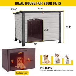 Aivituvin Insulated Liner Inside Outdoor Dog House, Off White, Large slide 2 of 9