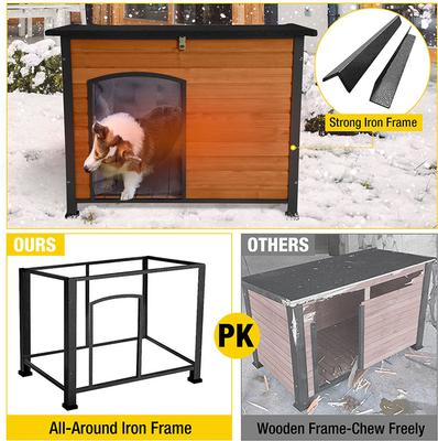 Show full view: Aivituvin Insulated Liner Inside Outdoor Dog House, Brown, Large slide 3 of 10