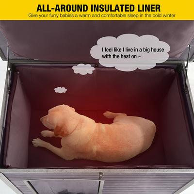 Show full view: Aivituvin Insulated Liner Inside Outdoor Dog House, Gray, Medium slide 3 of 9