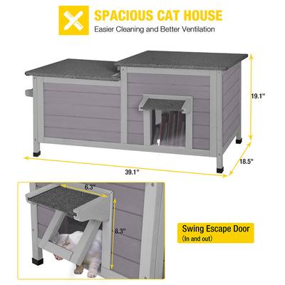 Show full view: Aivituvin Shelter Two-Room Outdoor Feral Cat House slide 6 of 8