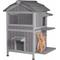 Show in main carousel: Aivituvin for Feral Cats Two Tier Wooden Cat House slide 1 of 11