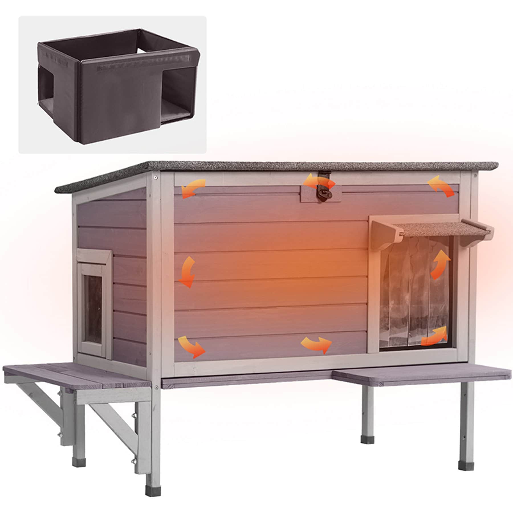 Aivituvin Insulated Warm Liner Inside Outdoor Cat House