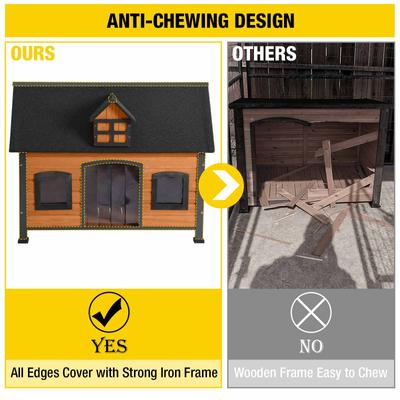 Show full view: Aivituvin Premium Wooden Iron Frame & Asphalt Roof Dog House slide 3 of 10