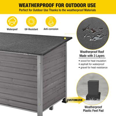 Show full view: Aivituvin Wooden Heavy Duty Dog House, Grey, Large slide 6 of 11