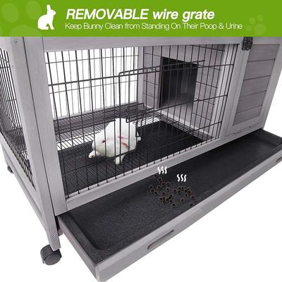 Show full view: Aivituvin 28.3-in Indoor & Outdoor Wheeled Rabbit Hutch  slide 7 of 9