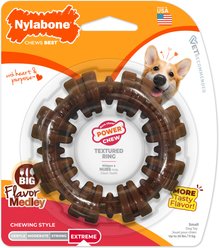 Nylabone Power Chew Textured Dog Chew Ring Toy Flavor Medley, Small 