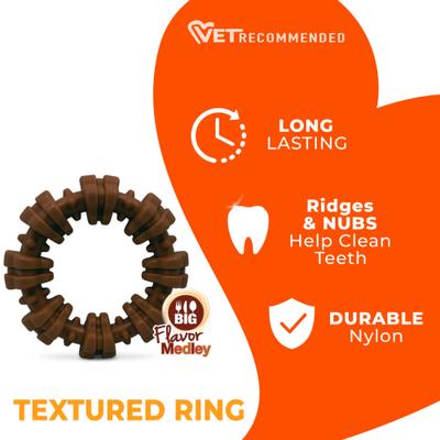Show full view: Nylabone Power Chew Textured Dog Chew Ring Toy Flavor Medley, Small  slide 3 of 13