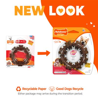 Show full view: Nylabone Power Chew Textured Dog Chew Ring Toy Flavor Medley, Small  slide 2 of 13