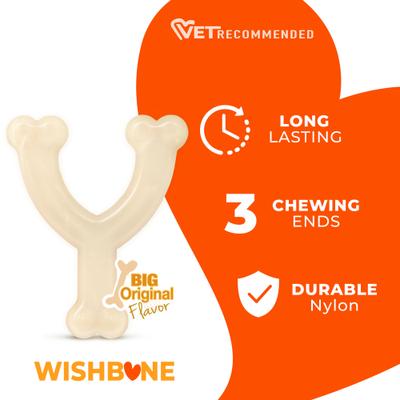 Show full view: Nylabone Power Chew Original Flavored Wishbone Dog Chew Toy, Medium slide 4 of 14