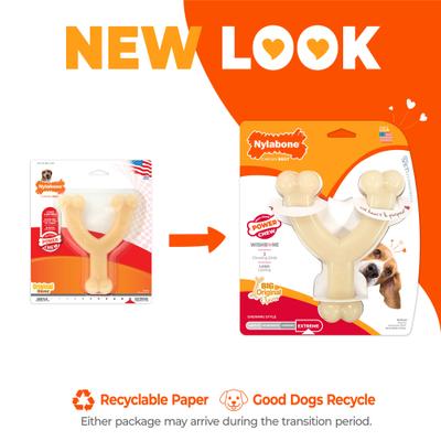 Show full view: Nylabone Power Chew Original Flavored Wishbone Dog Chew Toy, Medium slide 3 of 14