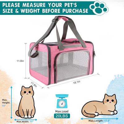 Show full view: Gapzer Soft-Sided Airline Approved Bag Dog & Cat Carrier, 18.1 x 11.8 x 11.8-in, Pink slide 3 of 9