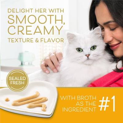 Show full view: Fancy Feast Savory Puree Naturals with Chicken & Pumpkin in a Demi-Glace Squeezable Tube Lickable Cat Treats, 1.4-oz carton, 4 count slide 4 of 10