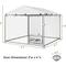 Show in main carousel: Yafylly Outdoor Dog Kennel with Swivel Feeder, Silver, 6.67 x 6.67-ft slide 7 of 7