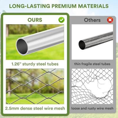 Show full view: Yafylly Large Outdoor Dog Kennel, Silver, 10 x 10-ft slide 3 of 7