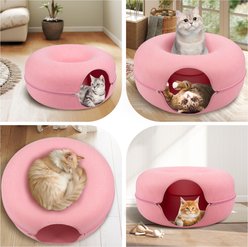 Heeyoo Cat Cave Bed, Pink, Large slide 2 of 6