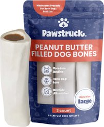 Pawstruck Peanut Butter Flavor Filled Dog Bones, Large, 3 count
