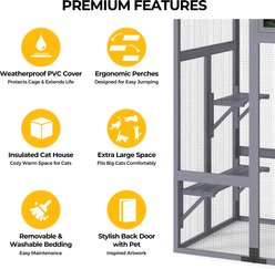 Coziwow Outdoor Cat Exercise Pen with Insulated Cat House slide 2 of 9