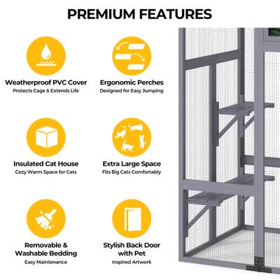 Show full view: Coziwow Outdoor Cat Exercise Pen with Insulated Cat House slide 5 of 9