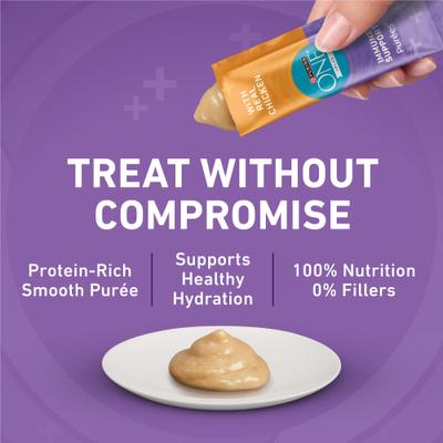 Show full view: Purina ONE Immune Support Chicken Puree Indoor Lickable Cat Treats, 1.4-oz sleeve, 4 count slide 6 of 10