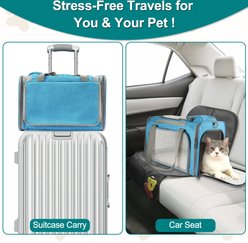 DOPZER Soft-Sided Airline Approved Bag Dog & Cat Carrier, 18.1 x 11.8 x 11.8-in, Blue slide 2 of 9