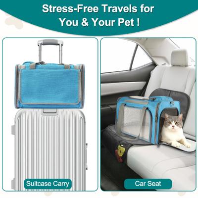 Show full view: Gapzer Soft-Sided Airline Approved Bag Dog & Cat Carrier, 18.1 x 11.8 x 11.8-in, Blue slide 9 of 9