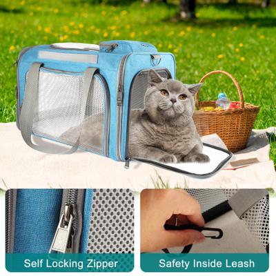Show full view: Gapzer Soft-Sided Airline Approved Bag Dog & Cat Carrier, 18.1 x 11.8 x 11.8-in, Blue slide 7 of 9