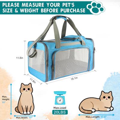 Show full view: Gapzer Soft-Sided Airline Approved Bag Dog & Cat Carrier, 18.1 x 11.8 x 11.8-in, Blue slide 2 of 9