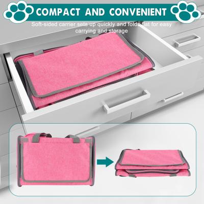 Show full view: Gapzer Soft-Sided Airline Approved Bag Dog & Cat Carrier, 18.1 x 11.8 x 11.8-in, Pink slide 4 of 9