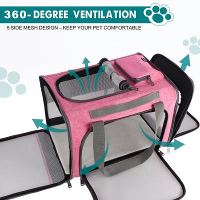 Show full view: Gapzer Soft-Sided Airline Approved Bag Dog & Cat Carrier, 18.1 x 11.8 x 11.8-in, Pink slide 6 of 9