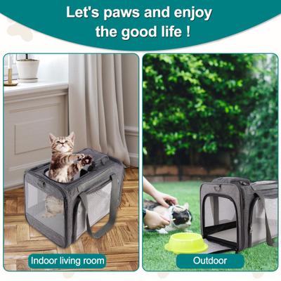 Show full view: Gapzer Soft-Sided Airline Approved Bag Dog & Cat Carrier, 18.1 x 11.8 x 11.8-in, Grey slide 9 of 9