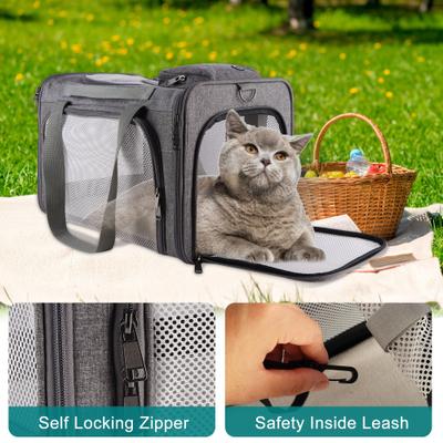 Show full view: Gapzer Soft-Sided Airline Approved Bag Dog & Cat Carrier, 18.1 x 11.8 x 11.8-in, Grey slide 8 of 9
