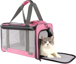 Gapzer Soft-Sided Airline Approved Bag Dog & Cat Carrier, 18.1 x 11.8 x 11.8-in, Pink