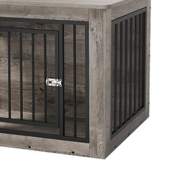 Wooflex 2-in-1 Wooden Indoor Dog Crate, Grey, 38-in slide 2 of 7