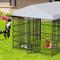 Show in main carousel: Yafylly Outdoor Large Dog Kennel with Roof Cover, Black+Gray, 6.6 x 6.6-ft slide 6 of 6
