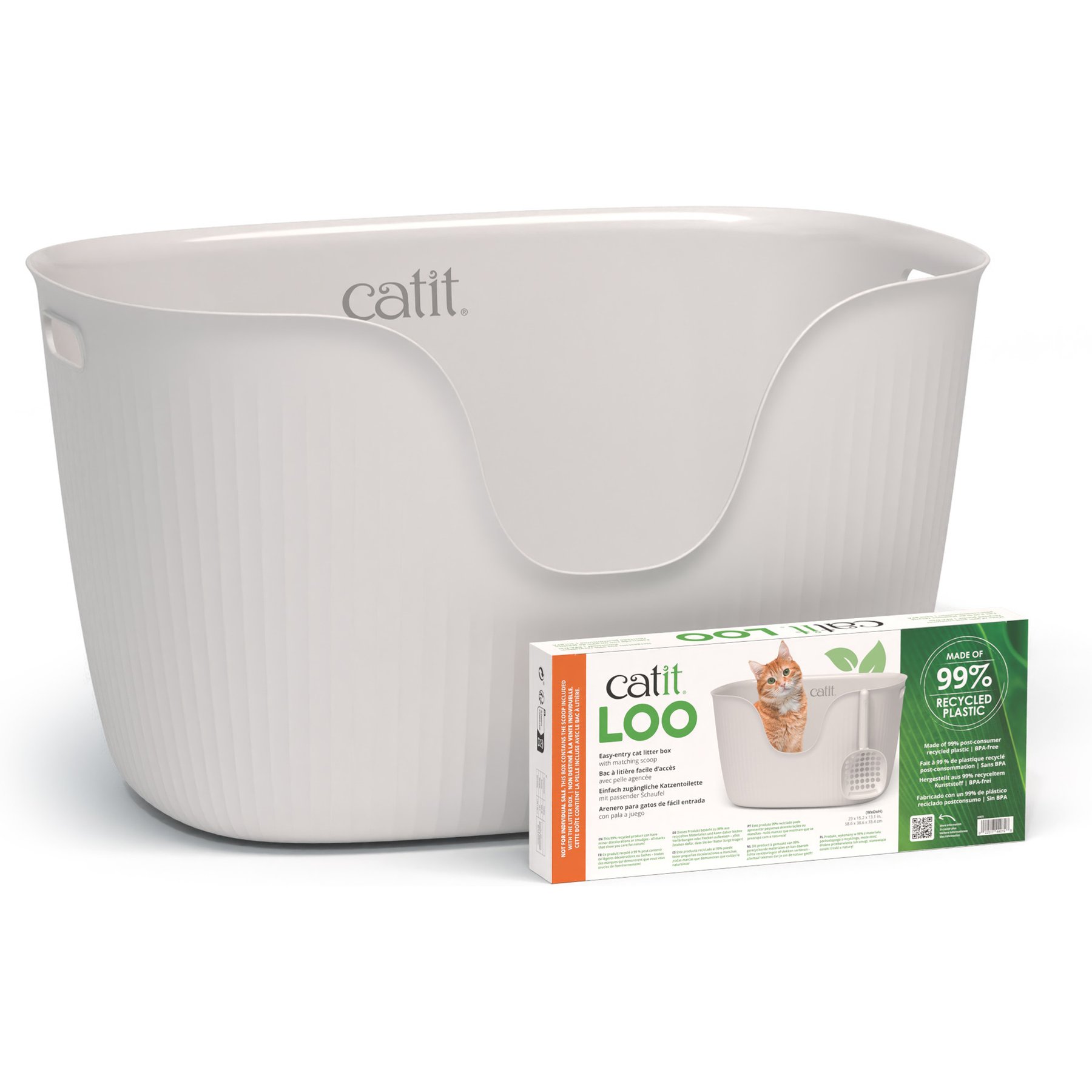 Catit Loo Litter Box with Scoop, White