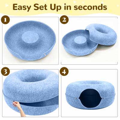 Show full view: Heeyoo Cat Cave Bed, Blue slide 5 of 6