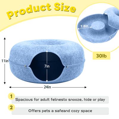 Show full view: Heeyoo Cat Cave Bed, Blue slide 2 of 6