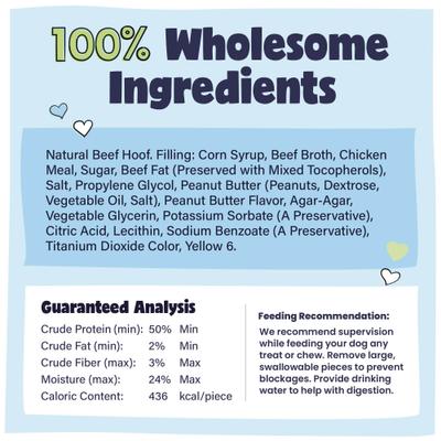 Show full view: Pawstruck Peanut Butter Stuffed Beef Cow Hooves Dog Treats, 5 count slide 9 of 10