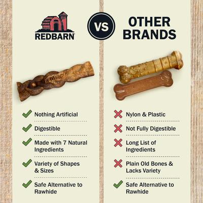 Show full view: Redbarn Dur-A-Bulls Braids Hickory Flavor Dog Chew Treats, Large, 3 count slide 6 of 11