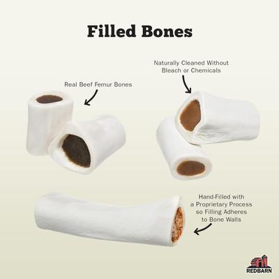 Show full view: Redbarn Filled Peanut Butter Flavor Stuffed Femur Dog Bones, Small, 4 count slide 3 of 10
